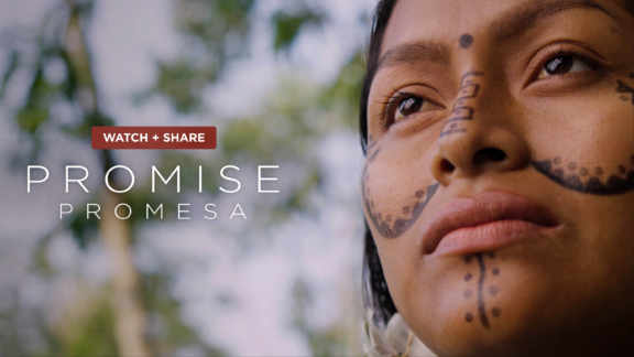 Erika Kawarim (Achuar, Ecuador). Photo by Martin Kingman from the short film "Promise" - premiering during COP16 in Cali, Colombia.