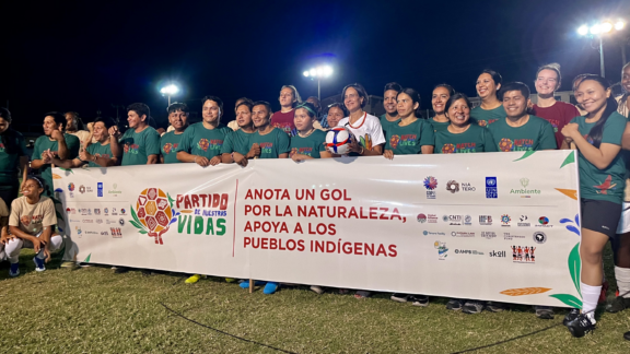 The Minister of Environment and Sustainable Development of Colombia, Susana Muhamad, attended the Match of Our Lives. Photo by Luana Polinesio / Nia Tero