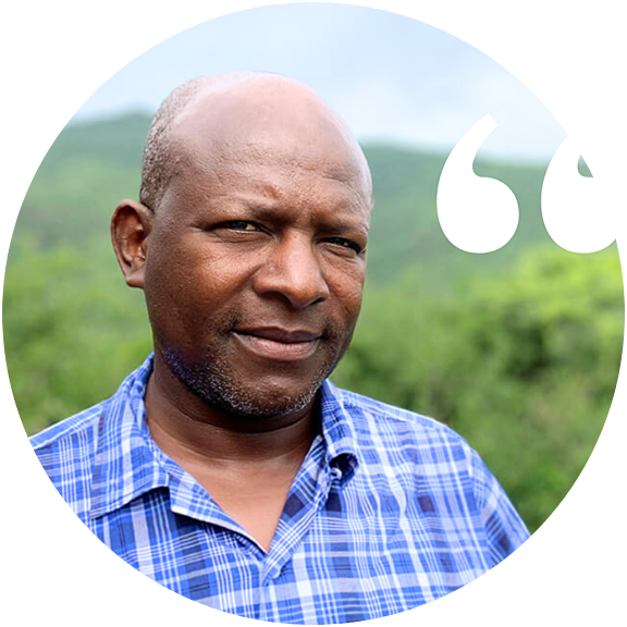 Quote graphic bubble featuring Ole Kaunga Mali