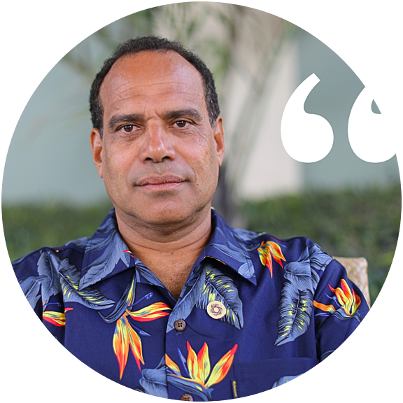 Quote graphic bubble featuring Ralph Regenvanu