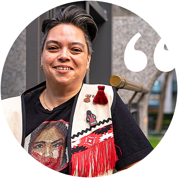 Quote graphic bubble featuring Valérie Courtois.